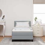 vidaXL Lit à ressorts avec matelas Gris clair 80 x 200 cm tissu