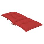 vidaXL Coussins de chaise de jardin dossier haut lot de 4 rouge tissu