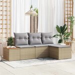vidaXL Ensemble de canapé de jardin 4 Pièces beige et gris clair