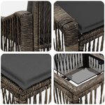 vidaXL Ensemble de canapé de jardin 11 pc Gris polyrotin