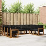 vidaXL Ensemble de canapés d'extérieur 9 Pièces Naturel et Noir