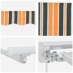 vidaXL Cadre de store manuel avec LEDs Vert Jaune Blanc 4 × 3 m