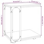 vidaXL Table d'appoint à roues Chêne fumé 50x35x55 5 cm