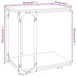 vidaXL Table d'appoint à roues Chêne fumé 50x35x55 5 cm