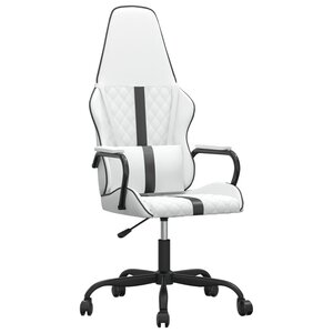vidaXL Chaise de jeu Blanc et noir Similicuir