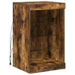 vidaXL Buffet avec lumières LED chêne fumé 41x37x67 cm