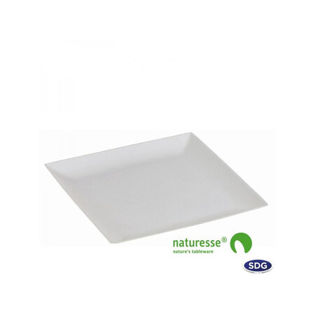 Plat en pulpe de cellulose  elégance 22x22 cm - sdg - lot de 500 - pulpe de cellulose