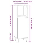 vidaXL Armoire de salle de bain gris béton 30x30x100 cm