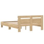 vidaXL Cadre de lit avec LED sans matelas chêne sonoma 135x190 cm