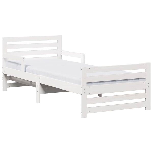 vidaXL Cadre de lit avec matelas Blanc 80 x 200 cm Pin massif
