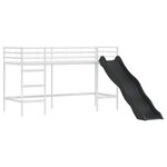 vidaXL Lit mezzanine pour enfants Blanc et Bleu 90 x 190 cm Métал