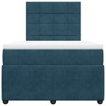 vidaXL Sommier à lattes de lit et matelas bleu 120x200 cm velours