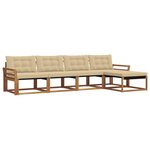 vidaXL Ensemble de canapés d'extérieur 5 Pièces Naturel et Beige
