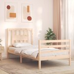 vidaXL Cadre de lit avec tête de lit 90x200 cm bois massif