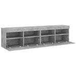vidaXL Meubles TV muraux et lumières LED 2Pièces gris béton 80x30x40 cm