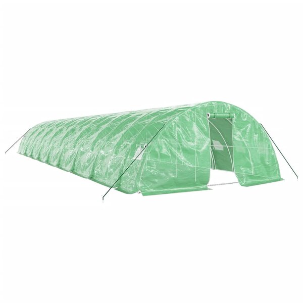 vidaXL Serre avec cadre en acier vert 90 m² 18x5x2 3 m