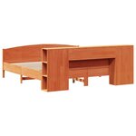 vidaXL Lit bibliothèque sans matelas cire marron 200x200 cm pin massif