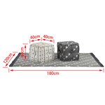 vidaXL Pouffes Géométrique Gris et blanc 40 x 40 x 40 cm tissu