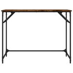 Bureau table poste de travail meuble d'ordinateur informatique étude chêne fumé bois d'ingénierie et acier enduit de poudre brun 02_0023595