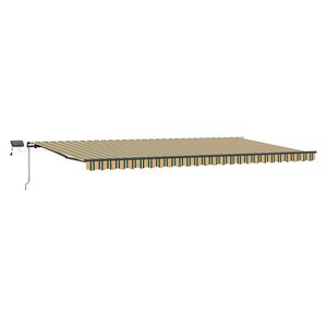 vidaXL Auvent Rétractable Vert et jaune 600 ×300 cm tissu