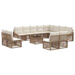 vidaXL Ensemble de canapé de jardin 13 Pièces Beige polyrotin