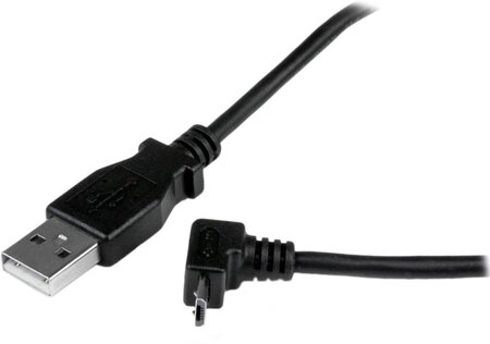 Cable USB vers micro USB 1m coudé vertical