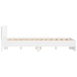 vidaXL Cadre de lit avec tête de lit et LED blanc 135x190 cm