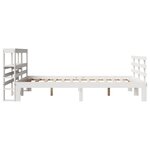 vidaXL Cadre de lit et tête de lit sans matelas blanc 135x190 cm