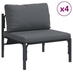 vidaXL Ensemble de canapé de jardin 13 Pièces Anthracite Acier