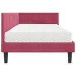 vidaXL Cadre de lit d'angle Rouge bordeaux 100 x 200 cm Velours
