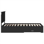 vidaXL Cadre de lit Noir et argent 100 x 200 cm Bois d'ingénierie