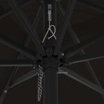 vidaXL Parasol de jardin Noir 295 x 295 x 245 cm Polyester et Acier