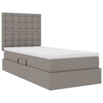 vidaXL Lit de rangement LED avec matelas Taupe 90 x 190 cm Tissu