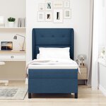 vidaXL Lit à ressorts avec matelas Bleu 80x200 cm  tissu
