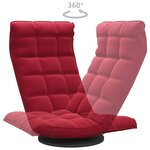 vidaXL Chaise de sol pivotante Rouge bordeaux Velours