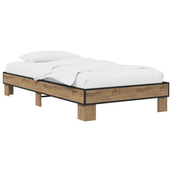 vidaXL Cadre de lit Chêne artisanal 80 x 200 cm Bois d'ingénierie