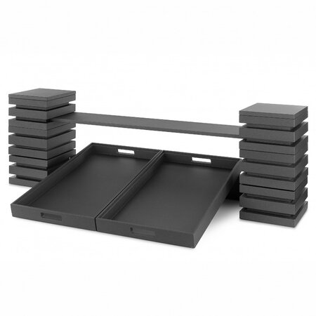 Kit présentoir buffet cubic® 2 niveaux avec 2 plateaux 60 x 40 cm - pujadas -  - dm laquée