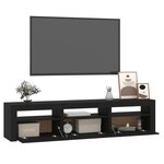 vidaXL Meuble TV avec lumières LED Noir 180x35x40 cm