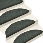 vidaXL Tapis autoadhésifs de marches 10 Pièces Vert 56x17x3 cm Aiguilleté