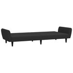 vidaXL Canapé-lit à 2 places avec repose-pied noir velours