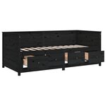 vidaXL Lit de jour sans matelas noir 100x200 cm bois de pin massif