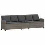 vidaXL Salon de jardin 4 Pièces avec coussins forme L gris résine tressée