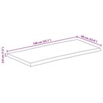 vidaXL Dessus de table 140x60x3 8 cm bord vivant bois massif manguier