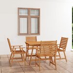 vidaXL Mobilier de salle à manger de jardin 5 Pièces Bois d'acacia solide