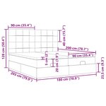 VidaXL Cadre de lit ottoman avec matelas gris foncé 180x200cm velours