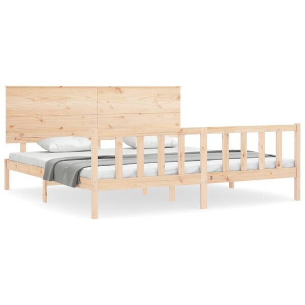 vidaXL Cadre de lit avec tête de lit 200x200 cm bois massif