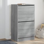 vidaXL Armoire à chaussures 2 tiroirs rabattables sonoma gris