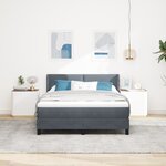 Lit Box Spring vidaXL avec Matelas Gris Foncé 140x200 cm Velours