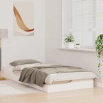 vidaXL Cadre de lit surélevé Blanc 90 x 200 cm Bois massif en pin
