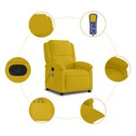 vidaXL Fauteuil de massage inclinable jaune velours